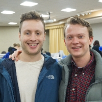 Two students enjoying GradFest